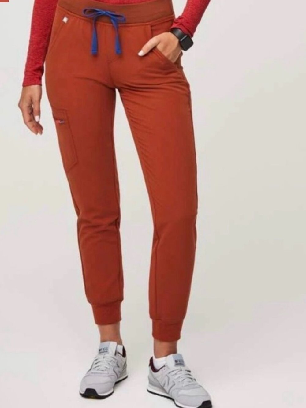 FIGS Zamora High-Waisted Jogger Scrub Pants Auburn M